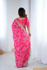 Pink Silk Saree with Heavy Zari Embroidery Designer Blouse