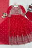 Stunning Rani Pink Faux Georgette Anarkali Suit Sequin Thread Embroidery for Women