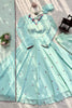 Gorgeous Mint Green Heavy Faux Georgette Anarkali Suit Embroidery Thread Work