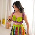 Elegant Multicolor Rayon Digital Printed Designer Lehenga Choli with Flared Skirt for Women