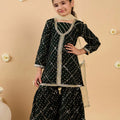 Elegant Black Embroidered Girls Salwar Suit with Dupatta