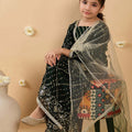 Elegant Black Embroidered Girls Salwar Suit with Dupatta