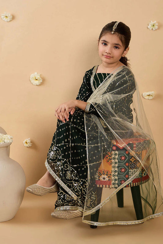 Elegant Black Embroidered Girls Salwar Suit with Dupatta