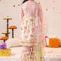 Charming Pink Floral Print Girls Sharara Set with Dupatta