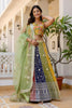 Premium Multicolor Faux Georgette Lehenga Choli with Embroidered Net Dupatta