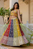 Premium Multicolor Faux Georgette Lehenga Choli with Embroidered Net Dupatta