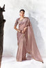 Dusty Pink Premium Luxe Silk Organza Saree  Embroidery Work for Women