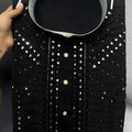 Premium Black Armani Fabric Embroidered Readymade Kurta Pyjama for Men