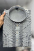 Elegant Grey Armani Fabric Embroidered Readymade Kurta Pyjama for Men
