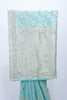 Aqua Blue Embroidered Net Saree with Sequin, Mirror, and Zari Work and Heavy Pallu - Mangaldeep NX