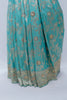 Aqua Blue Embroidered Net Saree with Sequin, Mirror, and Zari Work and Heavy Pallu - Mangaldeep NX