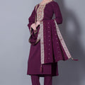 Astonishing Wine Embroidered Pant Style Salwar Suit - Mangaldeep NX