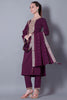 Astonishing Wine Embroidered Pant Style Salwar Suit - Mangaldeep NX