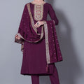 Astonishing Wine Embroidered Pant Style Salwar Suit - Mangaldeep NX
