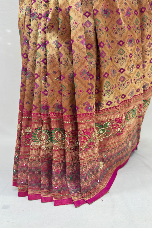 Awesome Golden Kanjivaram Saree For Wedding - Mangaldeep NX