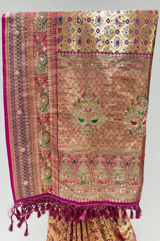 Awesome Golden Kanjivaram Saree For Wedding - Mangaldeep NX