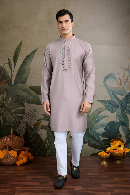 Awesome Lavender Kurta & Koti for Men - Mangaldeep NX