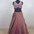Awesome Maroon Silk Lehenga Choli with Intricate Embroidery - Mangaldeep NX