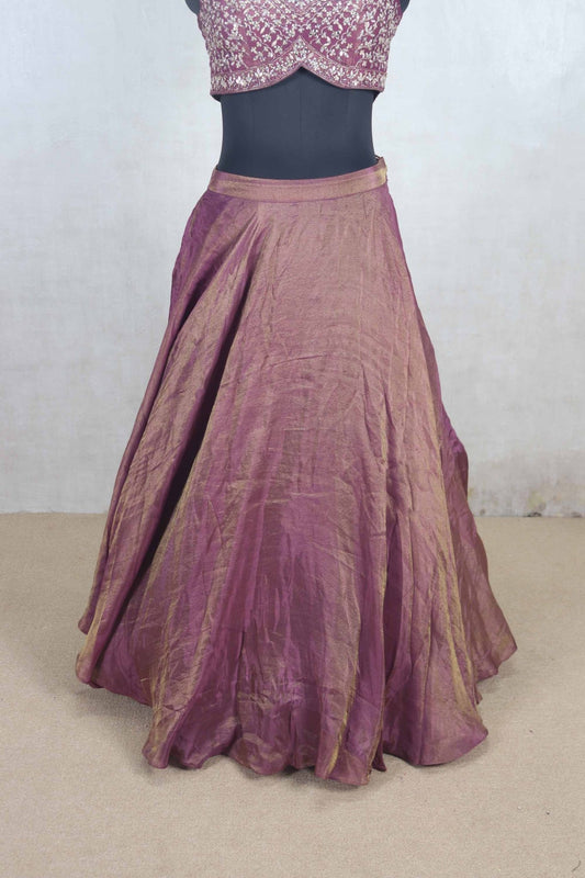 Awesome Maroon Silk Lehenga Choli with Intricate Embroidery - Mangaldeep NX