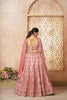 Baby Pink Embroidered Bridal Lehenga Choli Set with Net Dupatta - Mangaldeep NX