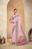 Beautiful Light Pink Crepe Silk Saree with Intricate Printed Border and Paisley Motifs - Mangaldeep NX
