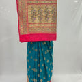 Beautiful Peacock Blue Banarasi Silk Saree - Mangaldeep NX