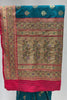 Beautiful Peacock Blue Banarasi Silk Saree - Mangaldeep NX