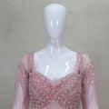 Beautiful Pink Full Sleeve Party Gown with Sequin Embroidery - Mangaldeep NX