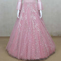 Beautiful Pink Full Sleeve Party Gown with Sequin Embroidery - Mangaldeep NX