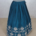 Beautiful Teal Blue Embroidered Lehenga Choli - Mangaldeep NX