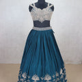 Beautiful Teal Blue Embroidered Lehenga Choli - Mangaldeep NX