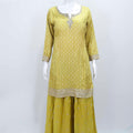 Beautiful Yellow Bandhani Sharara Suit with Floral Dupatta - Mangaldeep NX