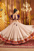 Beige and Magenta Embroidered Navratri Lehenga Choli Set with Bandhani Dupatta - Mangaldeep NX