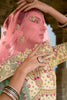 Beige and Pink Bridal Lehenga Choli with Heavy Embroidery and Zari Work - Mangaldeep NX