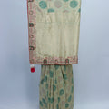 Beige Banarasi Silk Saree with Green Circular Motifs and Red Elephant Border Detailing - Mangaldeep NX