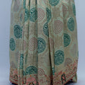 Beige Banarasi Silk Saree with Green Circular Motifs and Red Elephant Border Detailing - Mangaldeep NX