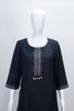 Black and Red Cotton Patiala Suit Set with Geometric Print and Embroidered Neckline - Mangaldeep NX
