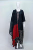 Black and Red Cotton Patiala Suit Set with Geometric Print and Embroidered Neckline - Mangaldeep NX
