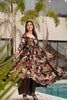 Black Multicolor Abstract Printed Anarkali Kurta Set with Dupatta - Mangaldeep NX