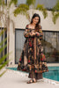 Black Multicolor Abstract Printed Anarkali Kurta Set with Dupatta - Mangaldeep NX