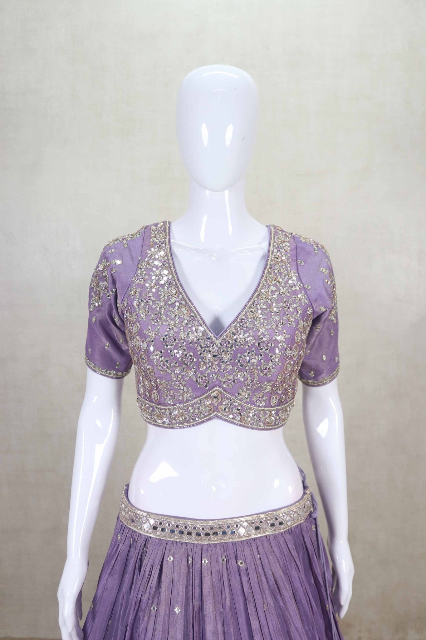 Blissful Purple Silk Lehenga Choli With Dupatta - Mangaldeep NX