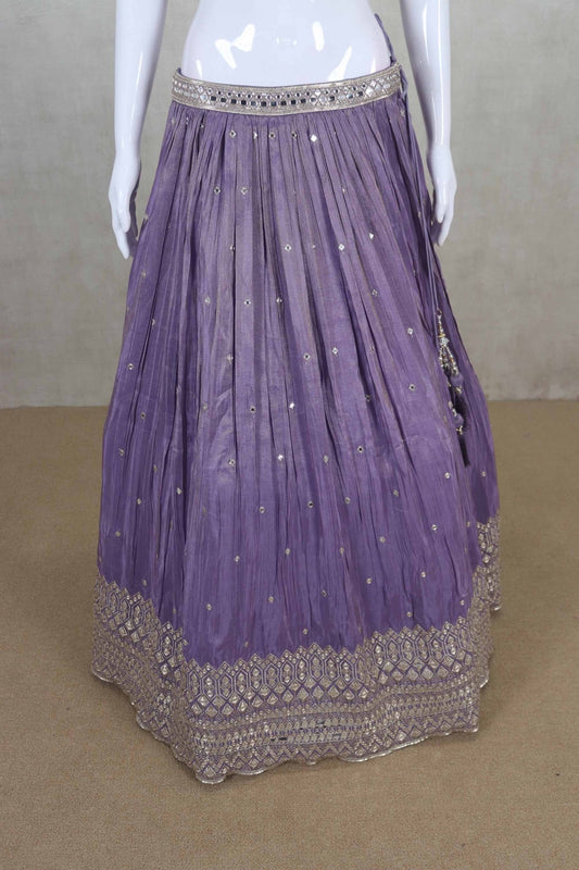 Blissful Purple Silk Lehenga Choli With Dupatta - Mangaldeep NX