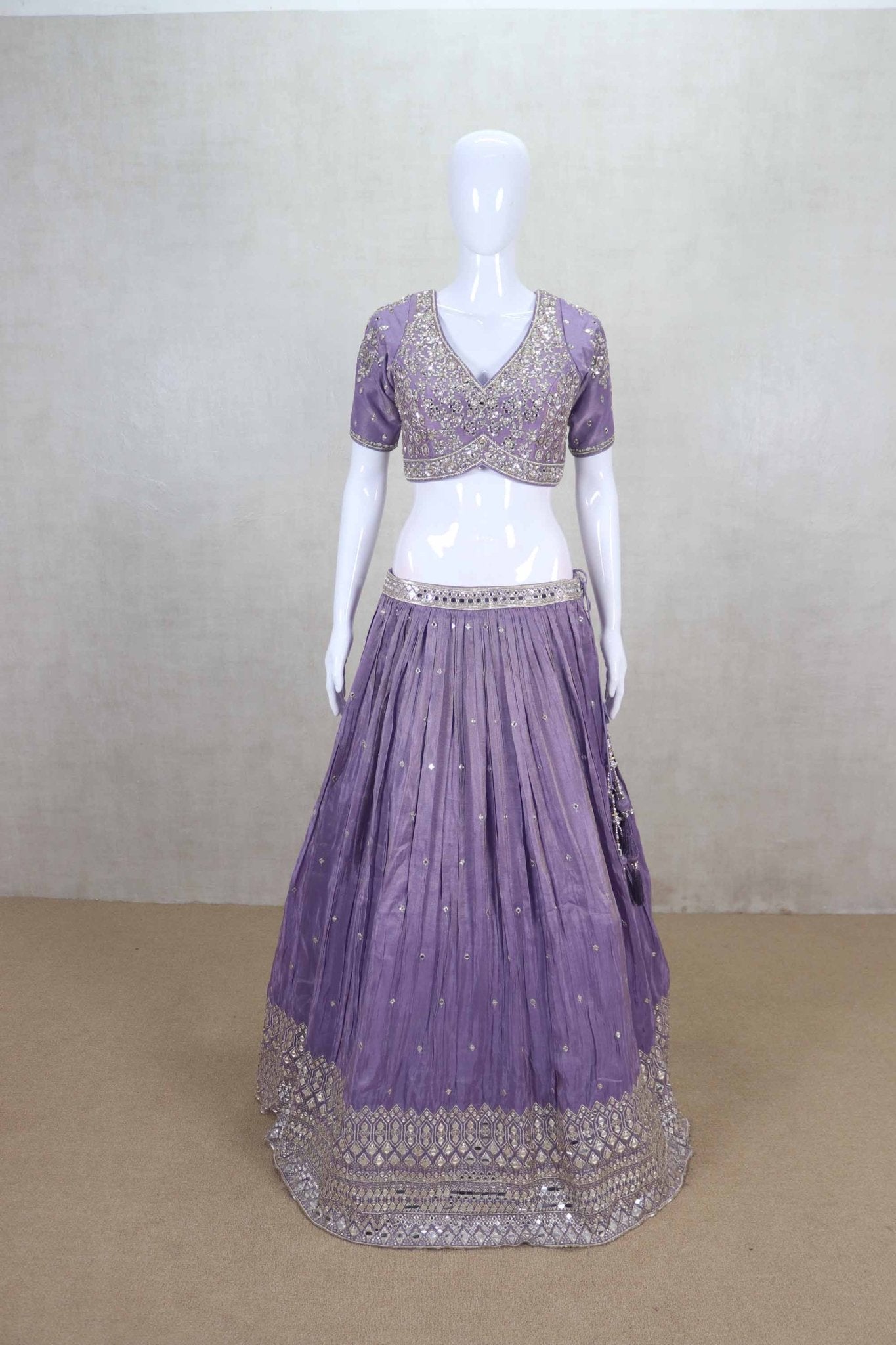 Blissful Purple Silk Lehenga Choli With Dupatta - Mangaldeep NX