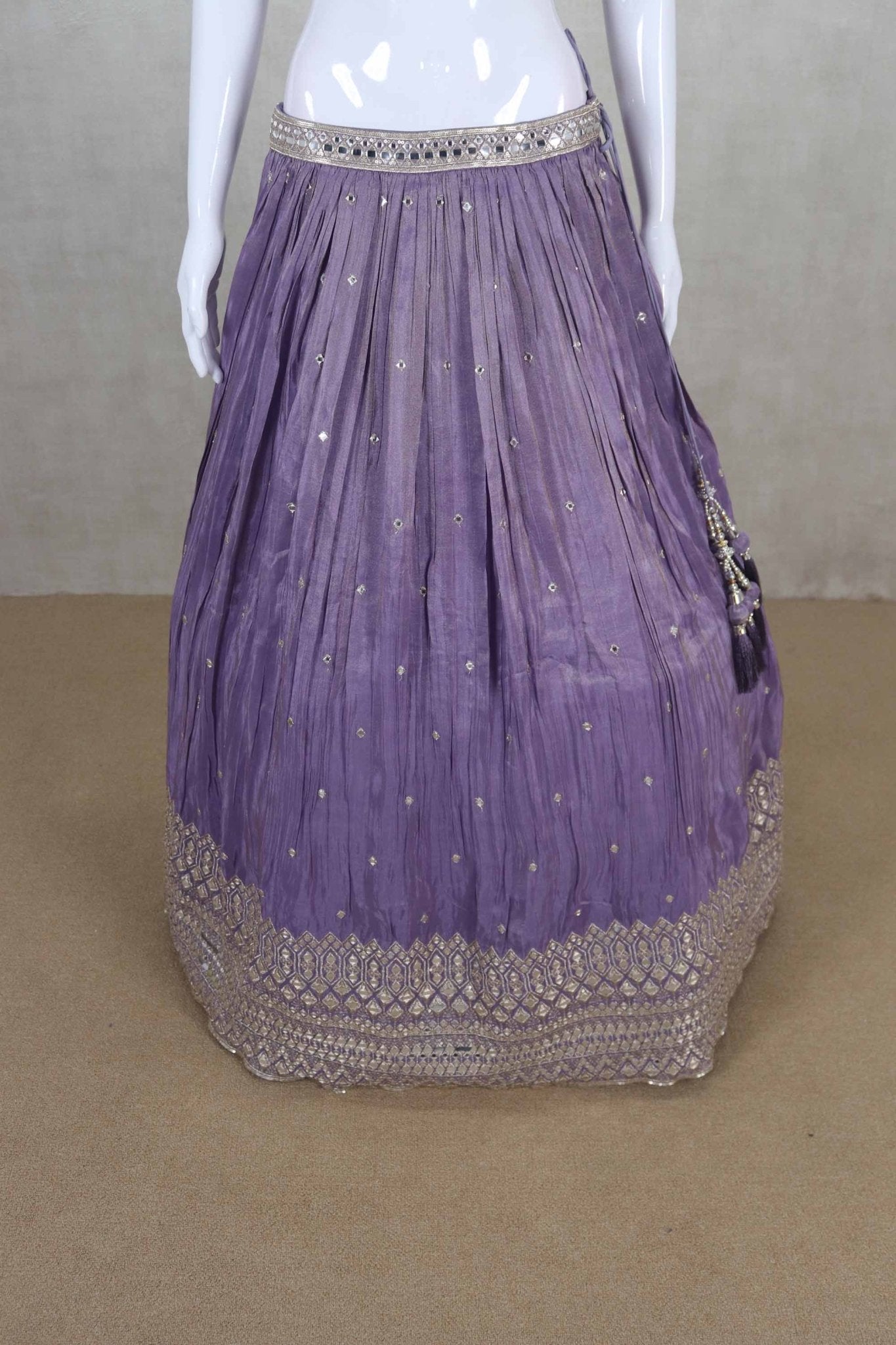 Blissful Purple Silk Lehenga Choli With Dupatta - Mangaldeep NX