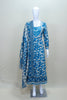 Blue Floral Printed Cotton Suit Set with Embroidered Neck Dupatta - Mangaldeep NX