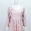 Blush Pink Embroidered Anarkali Suit with Dupatta For Festive Wear - Mangaldeep NX