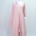Blush Pink Embroidered Anarkali Suit with Dupatta For Festive Wear - Mangaldeep NX