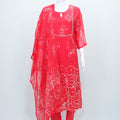 Bright Red Bandhani Printed Georgette Suit Set with Dupatta - Mangaldeep NX