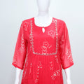 Bright Red Bandhani Printed Georgette Suit Set with Dupatta - Mangaldeep NX
