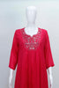 Bright Red Georgette Kurta Set with Mirror Work Embroidery and Matching Dupatta - Mangaldeep NX